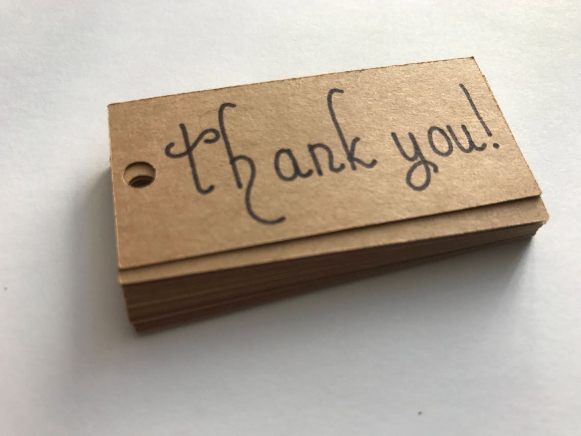 Kraft Rectangle Thank You Tags Mini Thank You Tags Wedding | Etsy