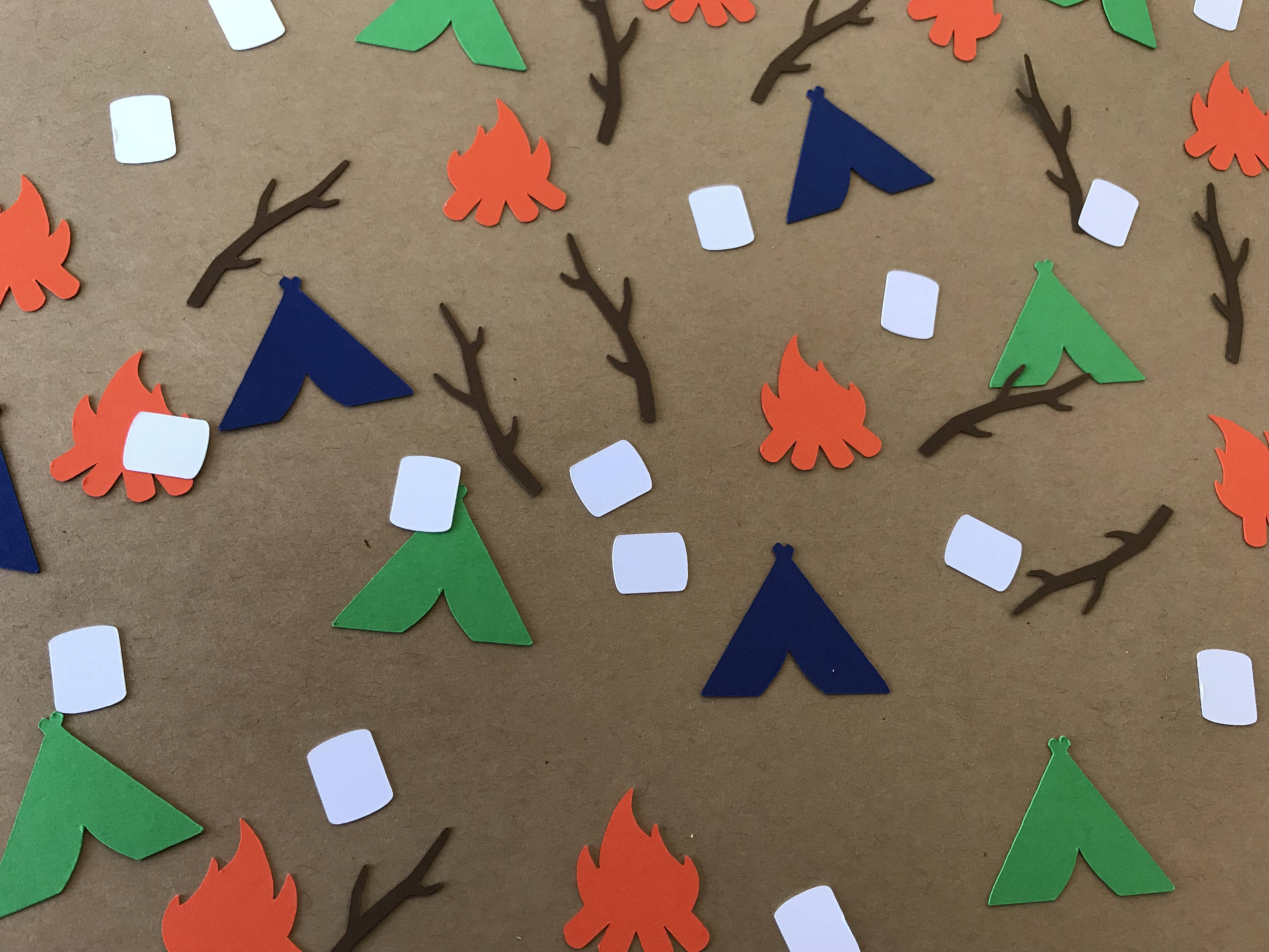 Camping Confetti Camping Birthday Party Decor Camping Decor Tent Decor Smores Decor Camping Theme Party Confetti 250 pieces