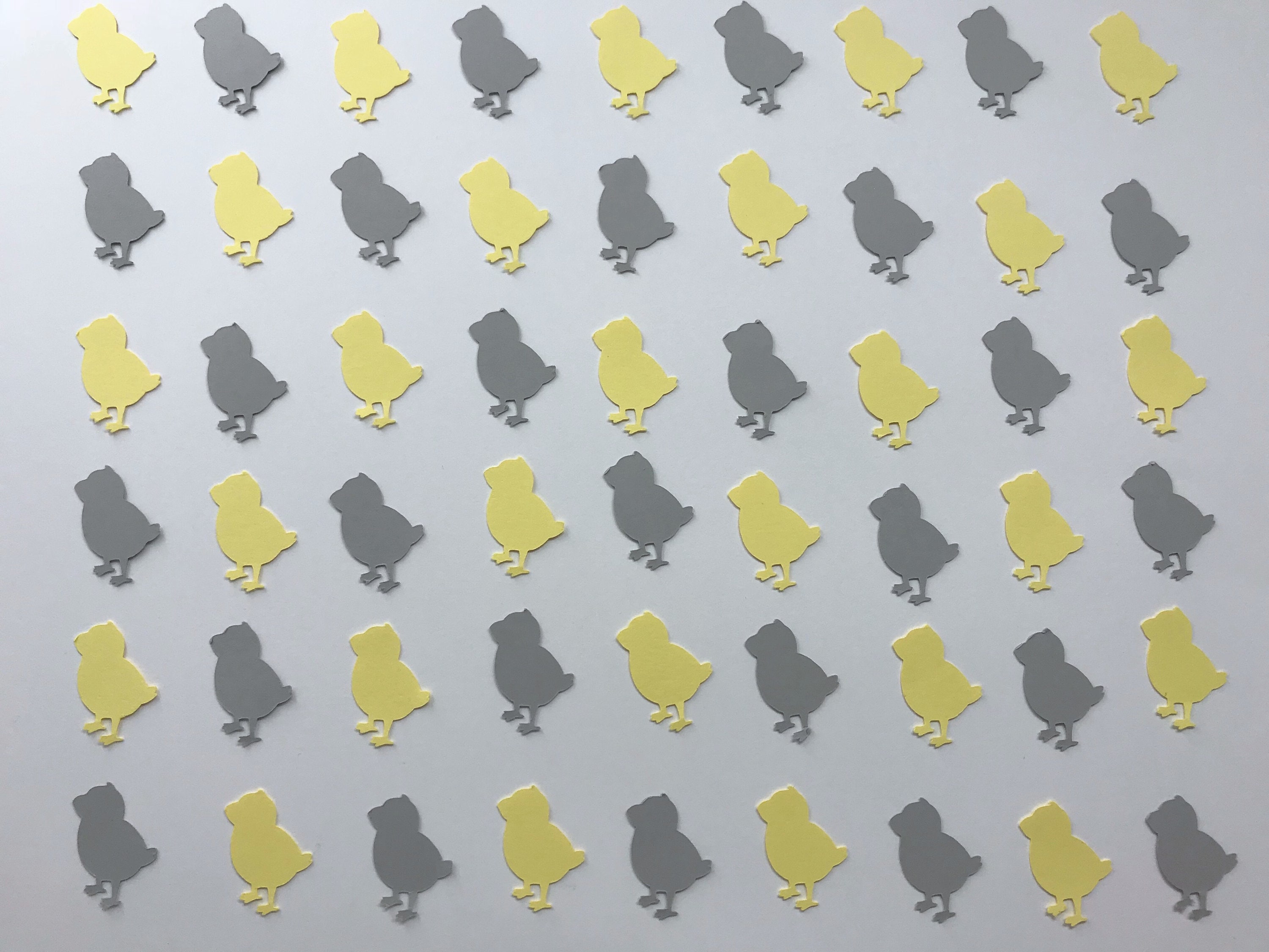 Yellow and Grey Chick Confetti Chick Decor Farm Animals Easter Confetti Easter Decor Yellow and Grey Baby Shower 200 pieces