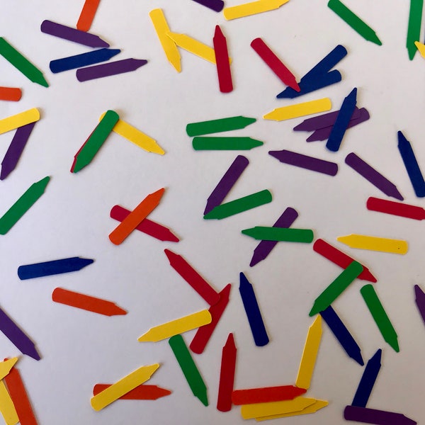 Primary Color Crayon Confetti - Crayon Decor - Coloring Party Decor - Art Party Decor - Art Birthday Party - Kids Birthday Party- 300 pieces