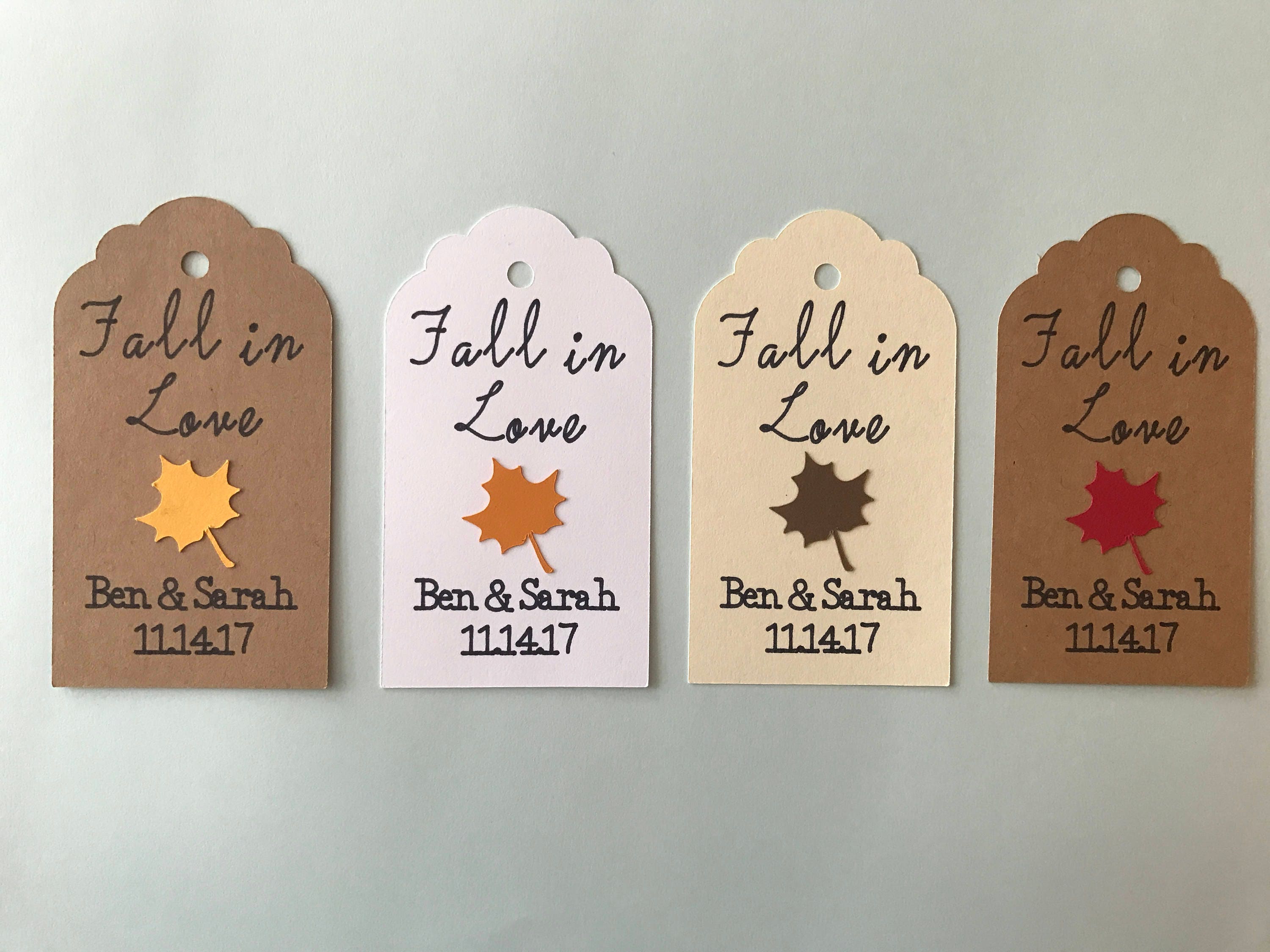 Fall in Love Favor Tags - Custom Favor Tags - Fall Wedding Favors - F…