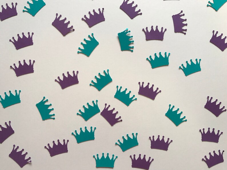Purple and Teal Crown Confetti Princess Party Decorations Princess Baby Shower Decorations Princess Birthday Decorations 200