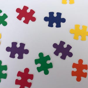 Puzzle Piece Confetti - Puzzle Decor - Jigsaw Puzzle Pieces - Love You to Pieces Decor - Puzzle Decor - Birthday Party Decor - 100 pieces