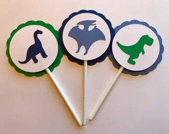 Dinosaur Cupcake Toppers - Dinosaur Birthday Party Decor - Dinosaur Cupcakes - Dinosaur Decor - Dino Birthday Party - Dinosaur Baby Shower