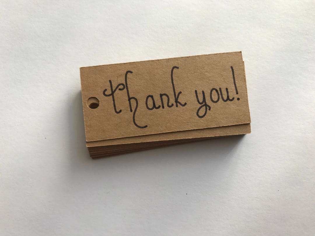 Kraft Rectangle Thank You Tags Mini Thank You Tags Wedding Favor Tags ...