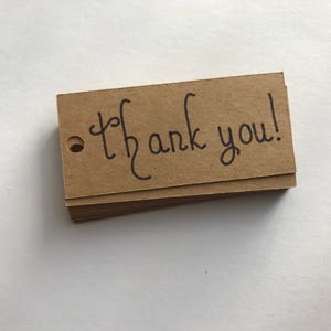 Kraft Rectangle Thank You Tags - Mini Thank You Tags - Wedding Favor ...