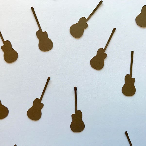 Brown Guitar Confetti - Music Party Decor - Music Birthday Party Decor - Rock Star Party - Rock Star Baby Shower - Guitar Decorations