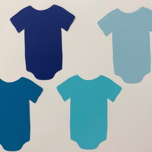 Blue Baby Outfit Die Cuts - Blue Baby Shower Decorations - Baby Shower Guestbook - Baby Shower Wishing Tree - Baby Outfit Decor - Blue Decor