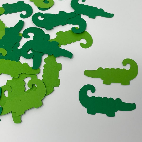 Green Alligator Confetti - Alligator Confetti - Crocodile Confetti - Animal Confetti - Alligator Birthday Party - 100 pieces -Paper Confetti