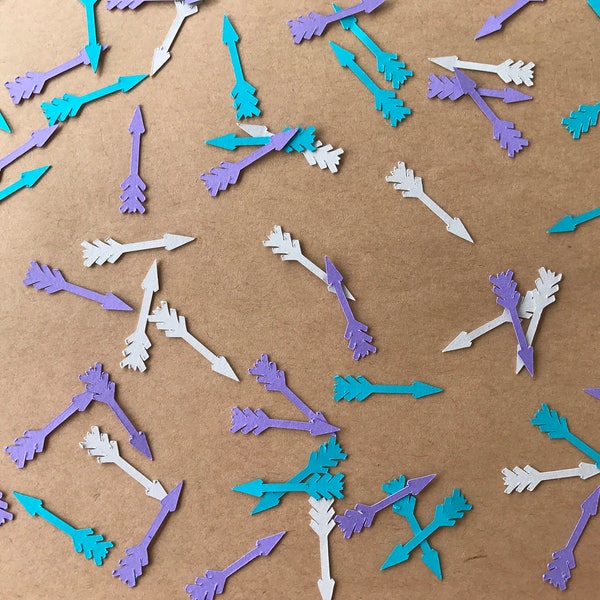 Teal, Purple, and Grey Arrow Confetti - Arrow Decor - Tribal Baby Shower - Wild One Baby Shower - Wild One Birthday Decor - First Birthday