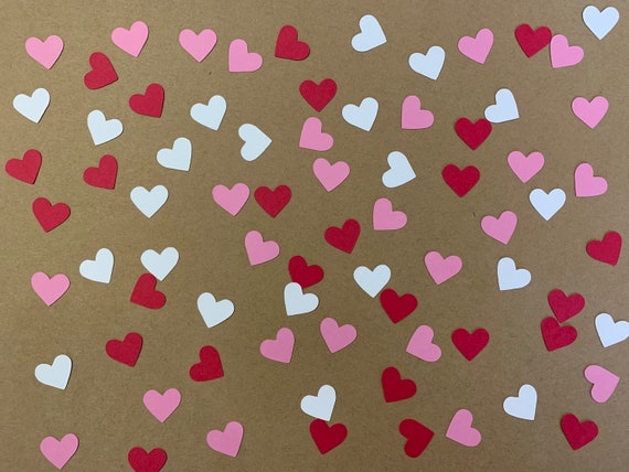 Red White and Pink Heart Confetti Red and Pink Wedding 