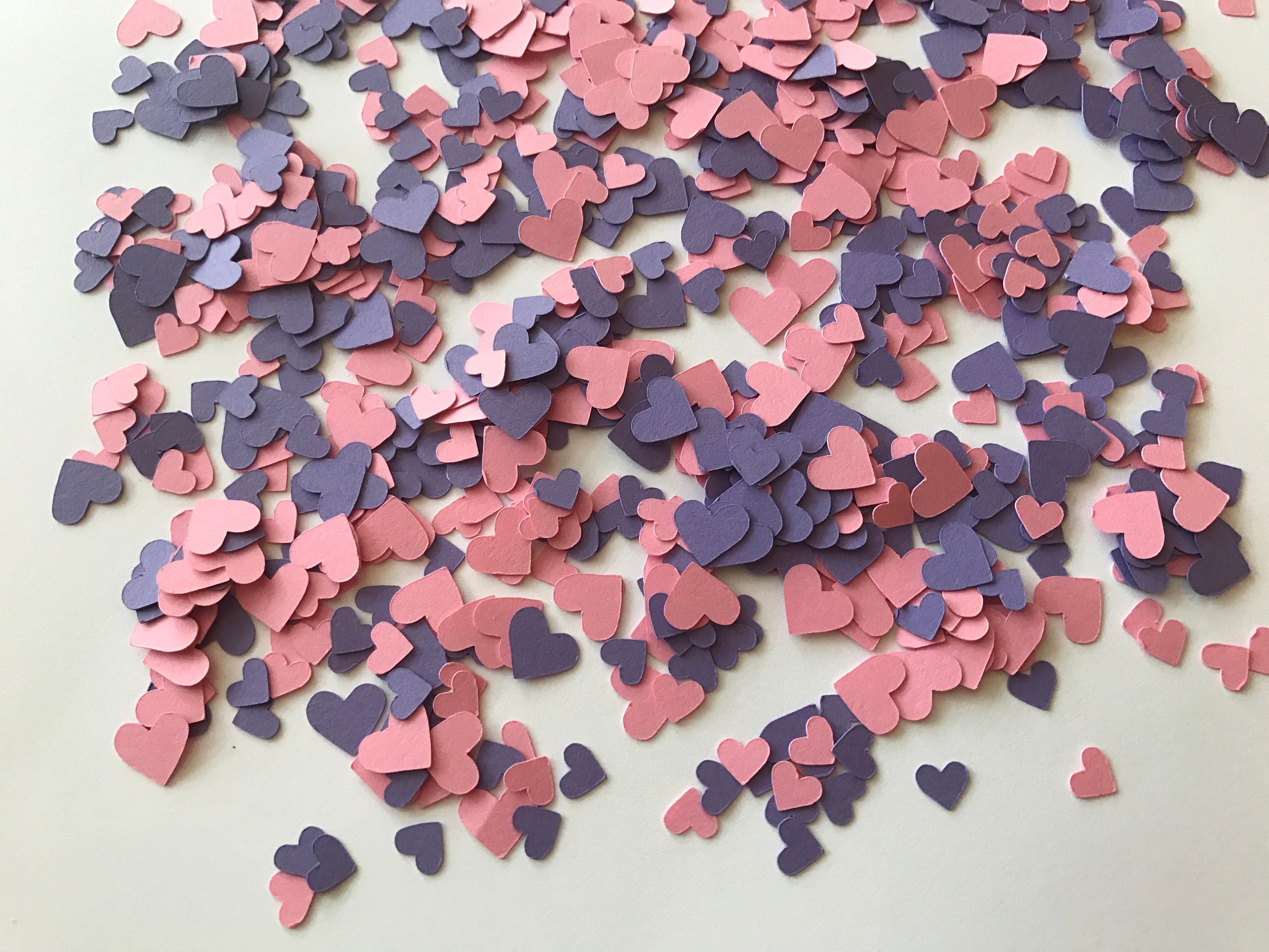 Mini Pink And Purple Heart Confetti Pink And Purple Wedding Etsy