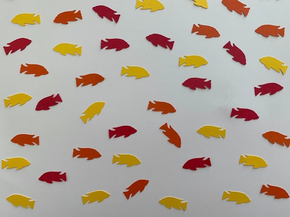 Red, Orange, and Yellow Fish Confetti Fish Party Decorations Fish Birthday  Party Fishing Party Decor Fish Baby Shower 150 Pieces 