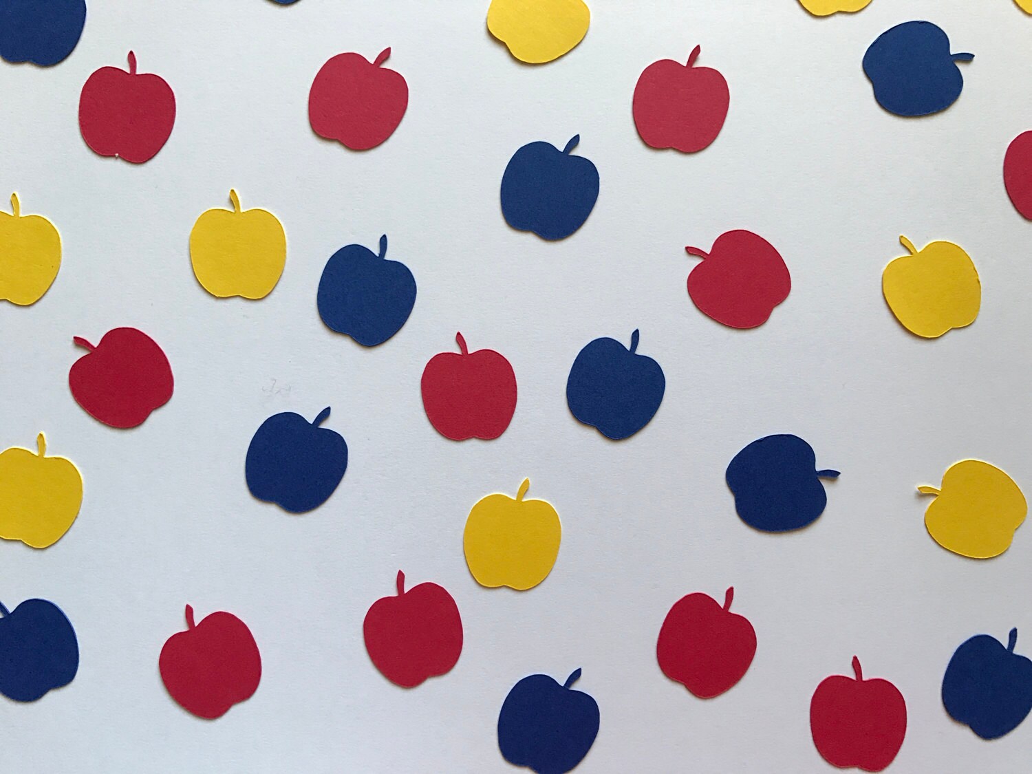 Blue Red and Yellow Apple Confetti Princess Party Decor Apple Party Decor Girl Birthday Party Decorations Apple Decor 150