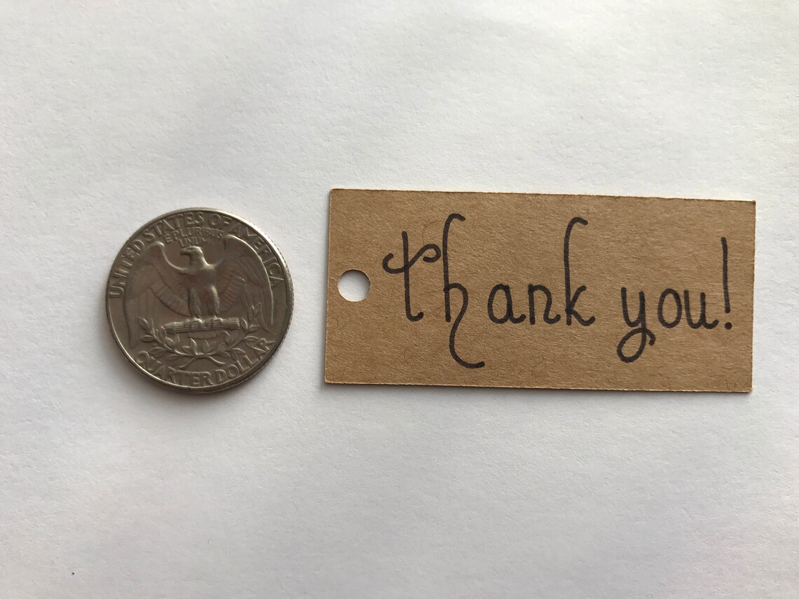 Kraft Rectangle Thank You Tags Mini Thank You Tags Wedding - Etsy