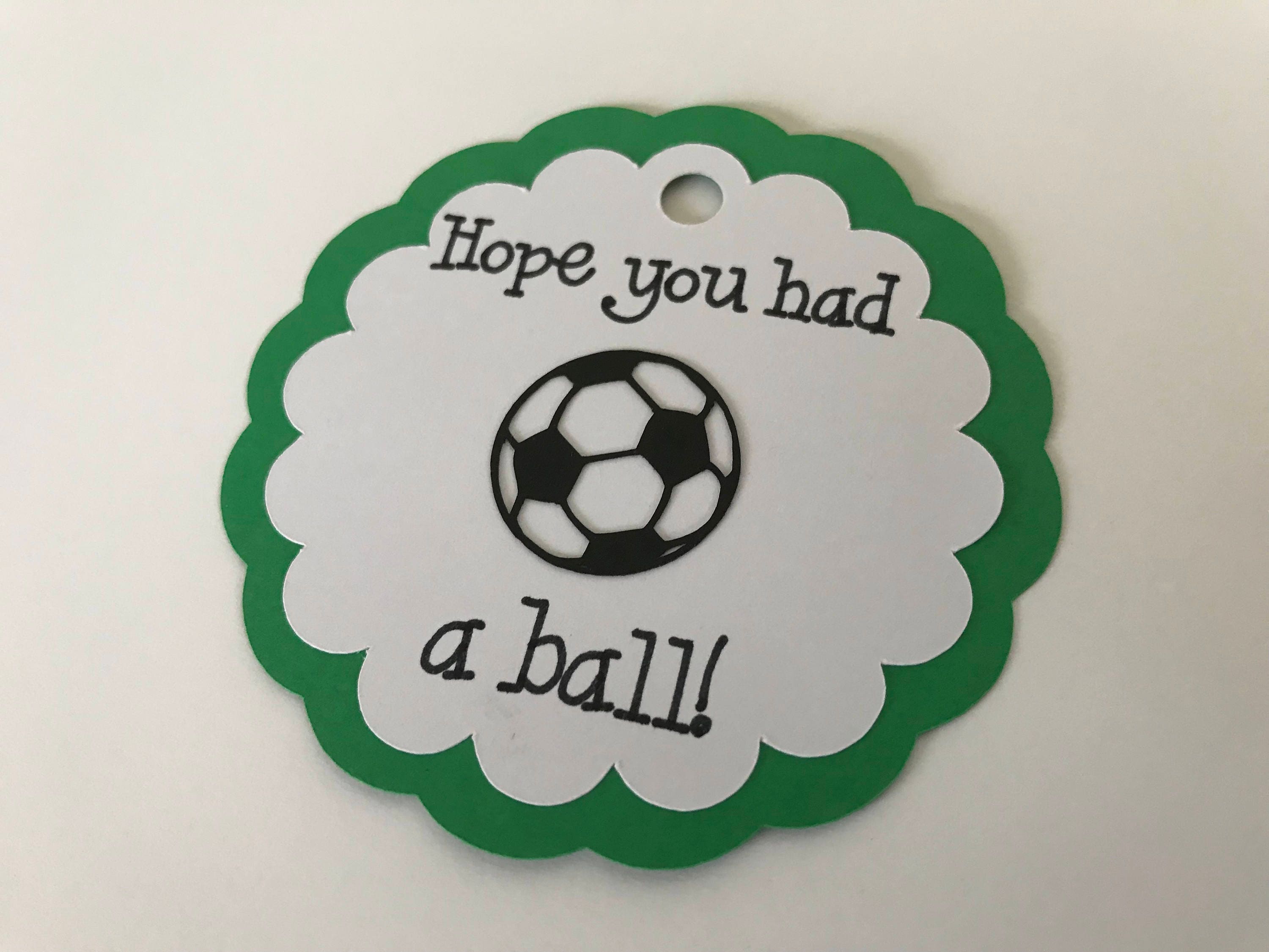 Editable Soccer Party Favor Tags Personalized Jersey Ball 