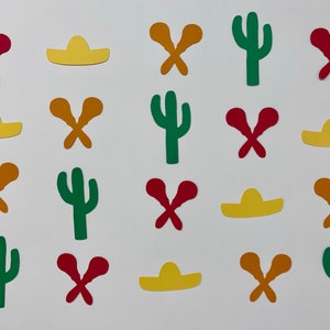 Fiesta Confetti - Taco Party Decorations - Fiesta Party Supplies - Cactus Confetti - Maracas Confetti - Sombrero Confetti - 100 pieces