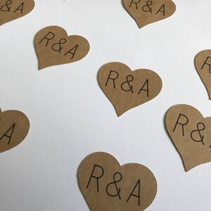 Custom Wedding Confetti - Custom Wedding Favor Tags - Custom Initial Heart Confetti - Initial Heart Confetti - Initial Heart Tags - Weddings