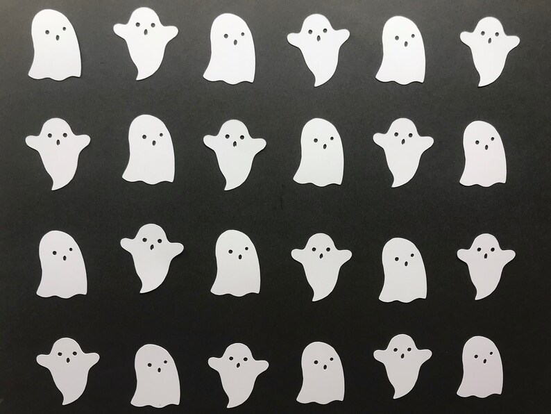 White Ghost Confetti Ghost Decor Halloween Party Etsy