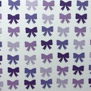 Purple Bow Confetti - Shades of Purple Bows - Purple Baby Shower - Little Girl Birthday Party - Girl Baby Shower - Bow Decor - 200 pieces