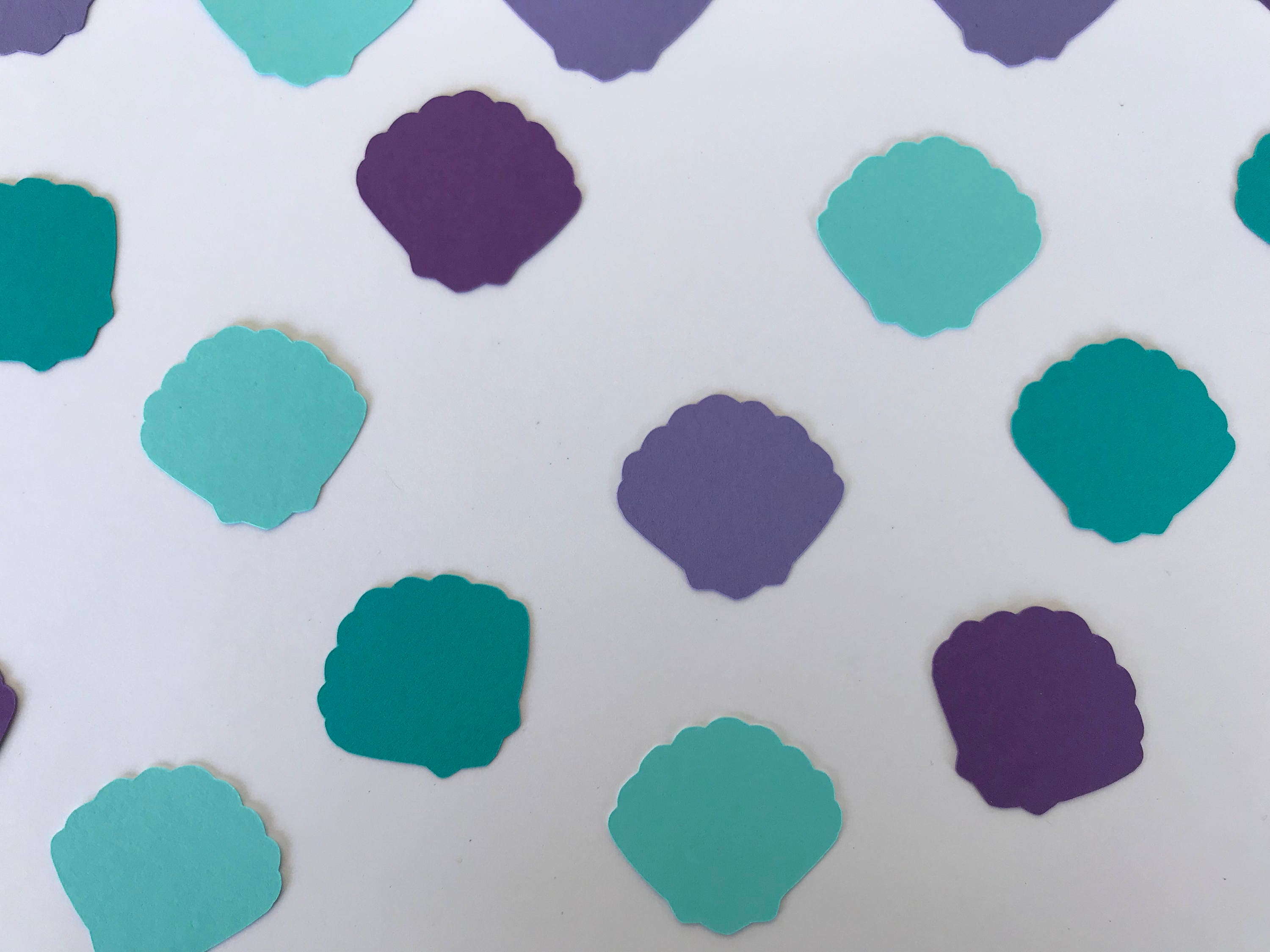Seashell Confetti Blue Purple and Teal Seashells Mermaid Party Decor Mermaid Birthday Decor Ocean Party Decor Ocean Birthday