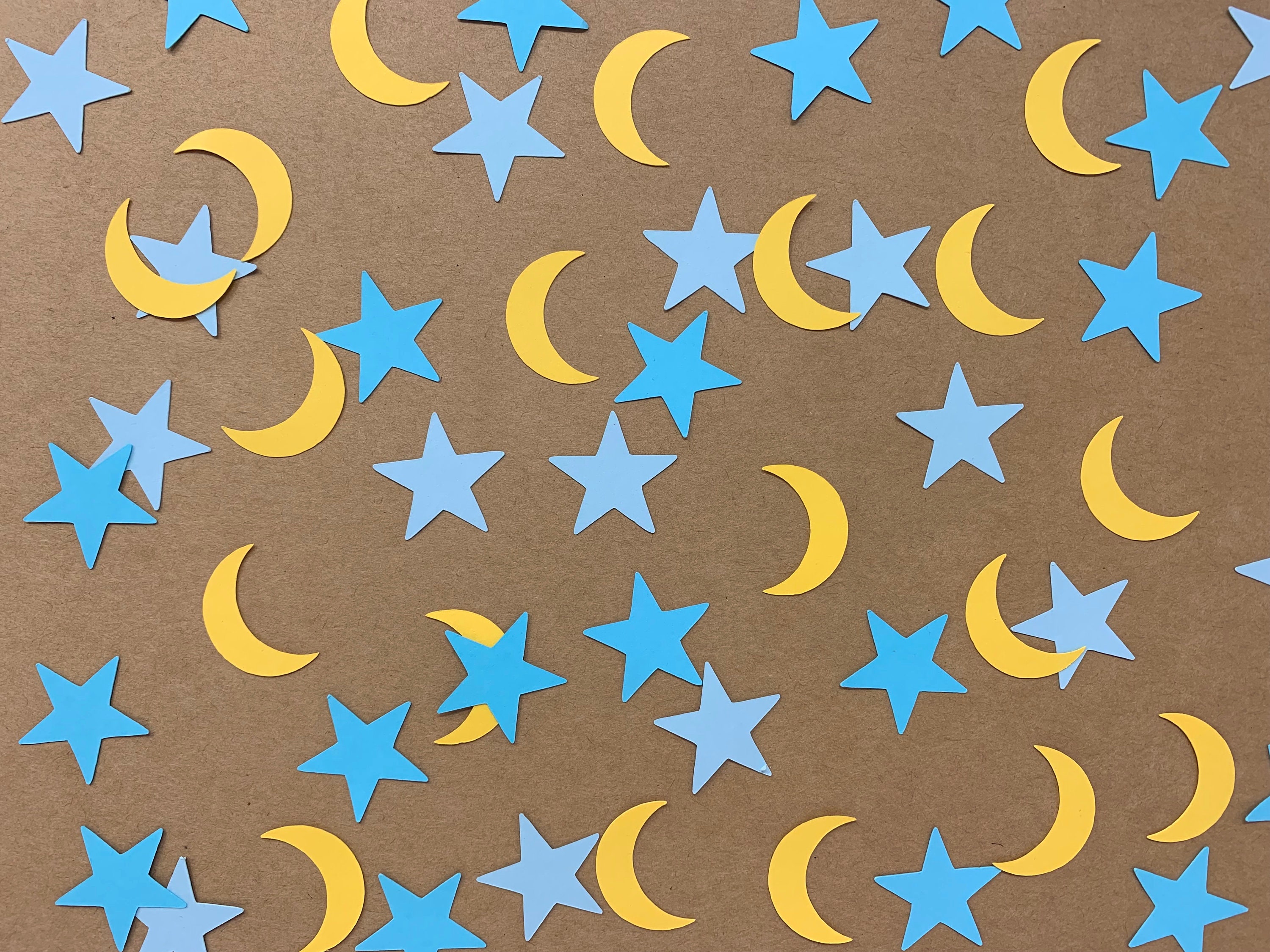 Blue and Yellow Moon and Star Confetti Twinkle Twinkle Little Star