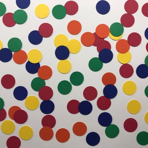 Primary Color Confetti - Rainbow Colors Confetti - Rainbow Baby Shower Decor - Rainbow Birthday Party Decor - Primary Color Dots- 250 pieces