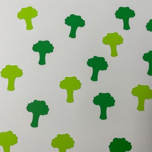 Green Broccoli Confetti - Veggie Confetti - Vegetable Confetti - Garden Confetti - Garden Decor - Vegetable Decor - Veggie Party -100 pieces