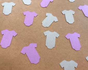 Purple and Grey Baby One Piece Confetti - Purple and Grey Baby Shower Decor - Girl Baby Shower Decor - Baby Outfit Confetti - 200 pieces