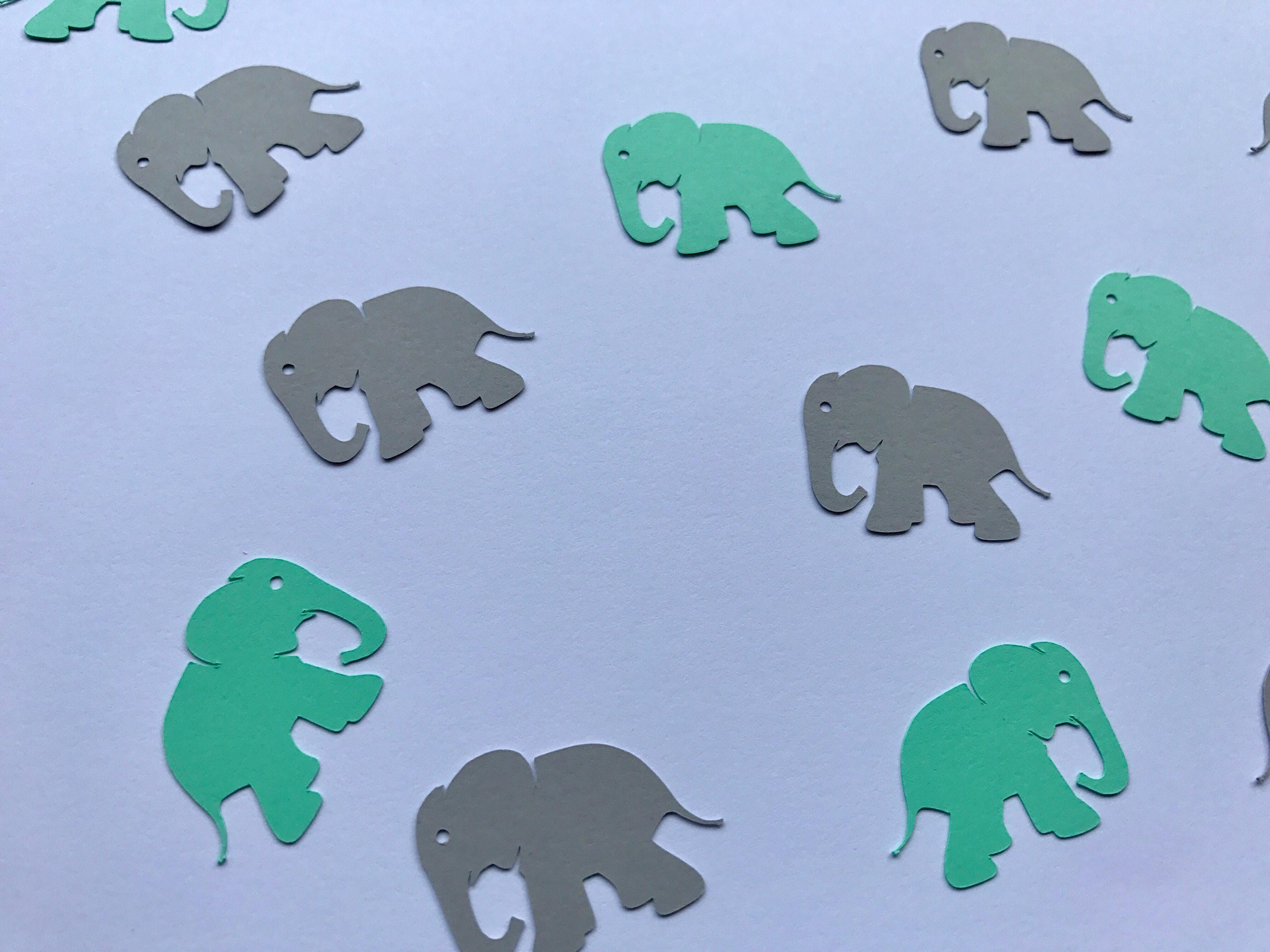 Mint and Grey Elephant Confetti Mint and Grey Baby Shower Decor Elephant Baby Shower Decor Elephant Birthday Party Decor Mint