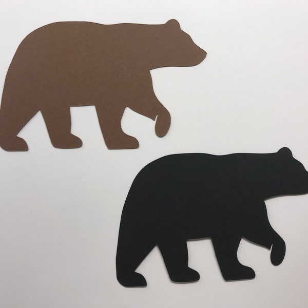 Brown Bear Die Cuts - Black Bear Die Cuts - Bear Decorations - Lumberjack Baby Shower - Lumberjack Birthday Party - Woodland Bear Confetti