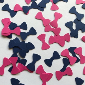 Pink and Blue Bow Confetti - Gender Reveal Party Decorations - Girl Baby Shower Decorations - Blue and Pink Baby Shower Decorations