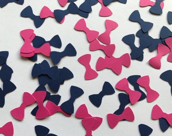 Pink and Blue Bow Confetti - Gender Reveal Party Decorations - Girl Baby Shower Decorations - Blue and Pink Baby Shower Decorations