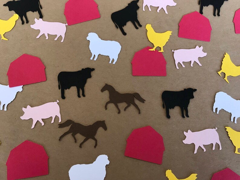Farm Animal Confetti Farm Party Decor Farm Birthday Party Decor Farm Baby Shower Decor Farm Animals Down on the Farm 150