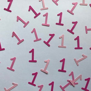 Shades of Pink 1 Confetti - Girl&#39;s First Birthday Party Decor - Pink First Birthday Decor - One Decorations - Pink Decorations - 150 pieces