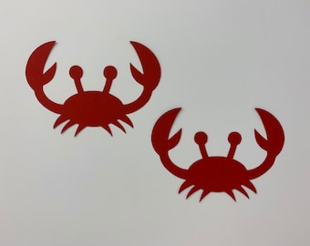 Red Crab Die Cuts - Sea Animal Die Cuts - Crab Decor - Crab Bulletin Board - Crab Party Supplies - Ocean Birthday Party Decor - Sea Party