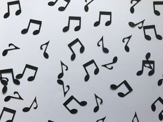 Black Music Note Confetti Music Note Decorations Music Etsy