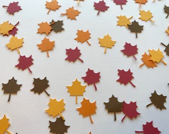 Leaf Confetti - Fall Confetti - Fall Party Decor - Fall in Love Baby Shower Decor - Fall in Love Bridal Shower Decor - Fall Wedding Confetti