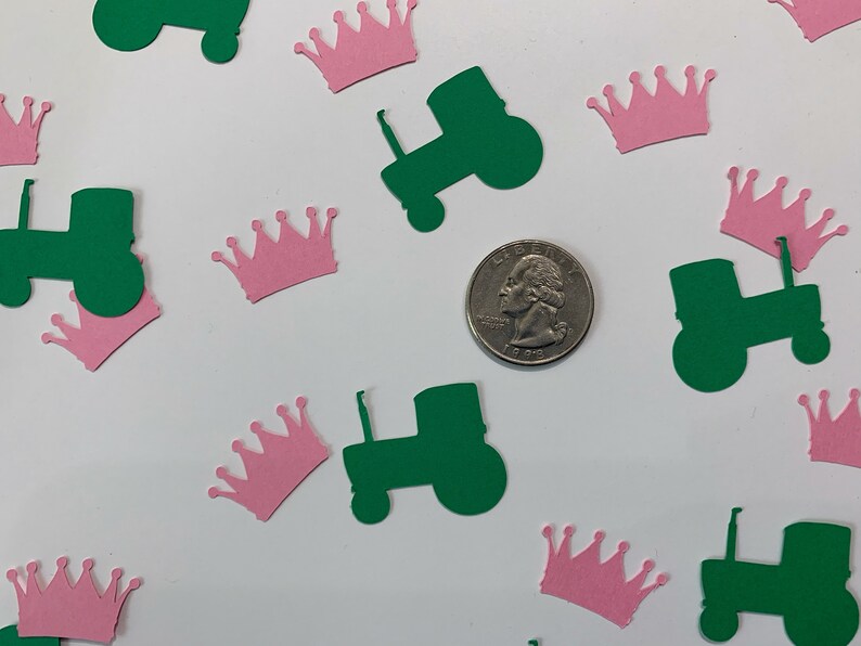 Tractors or Tiaras Confetti Gender Reveal Decor Tractor Etsy