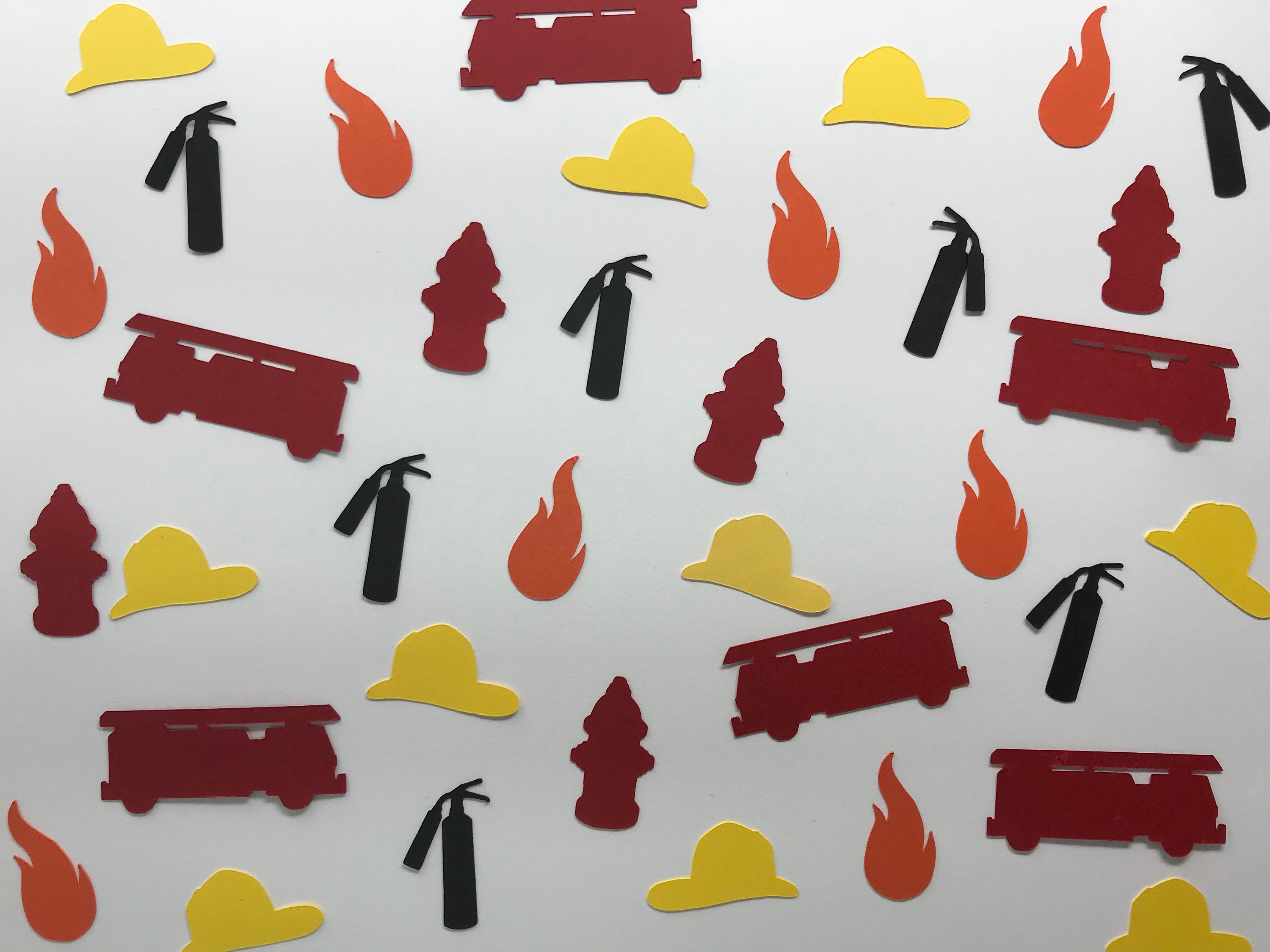 Fireman Confetti Fireman Birthday Party Fireman Decor Fire Truck Confetti Little Boy Birthday Boy Birthday Party 125 pieces