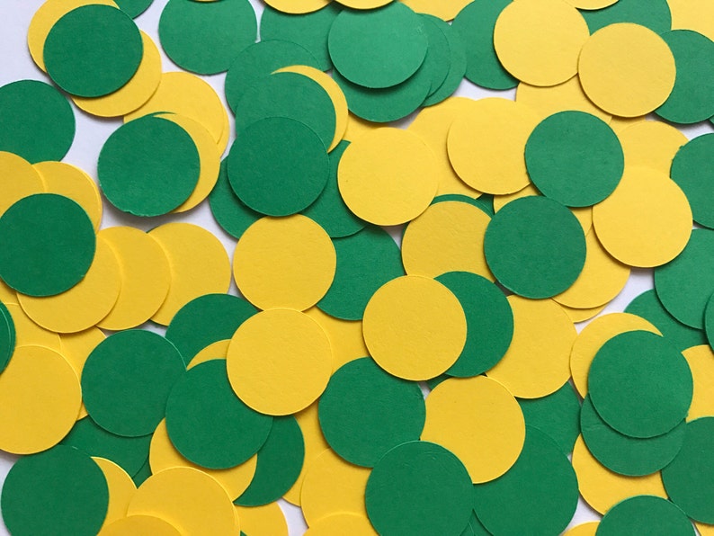 Green and Yellow Dot Confetti Green Birthday Party Etsy