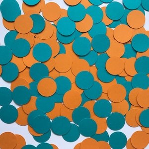 Teal and Orange Dot Confetti - Teal Birthday Party Decor - Orange Birthday Party Decor - Orange and Teal - Teal Confetti - Orange Confetti