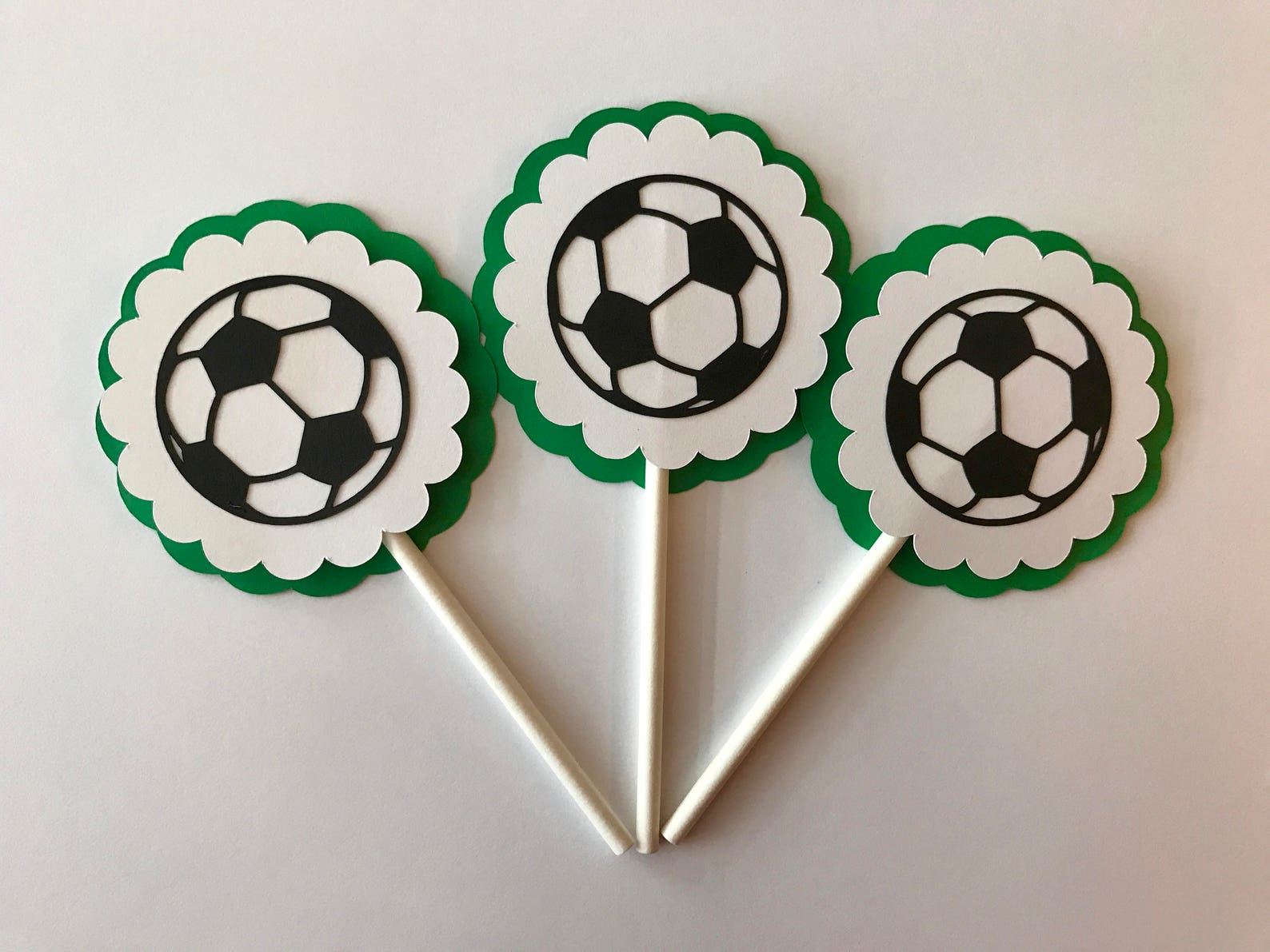 Soccer Cupcake Toppers Soccer Birthday Party Decor Soccer Etsy