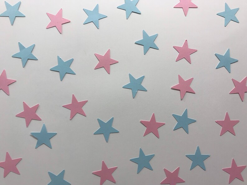 Star Confetti Blue and Pink Star Confetti Twinkle Twinkle Little Star Gender Reveal Star Gender Reveal Star Baby Shower 200