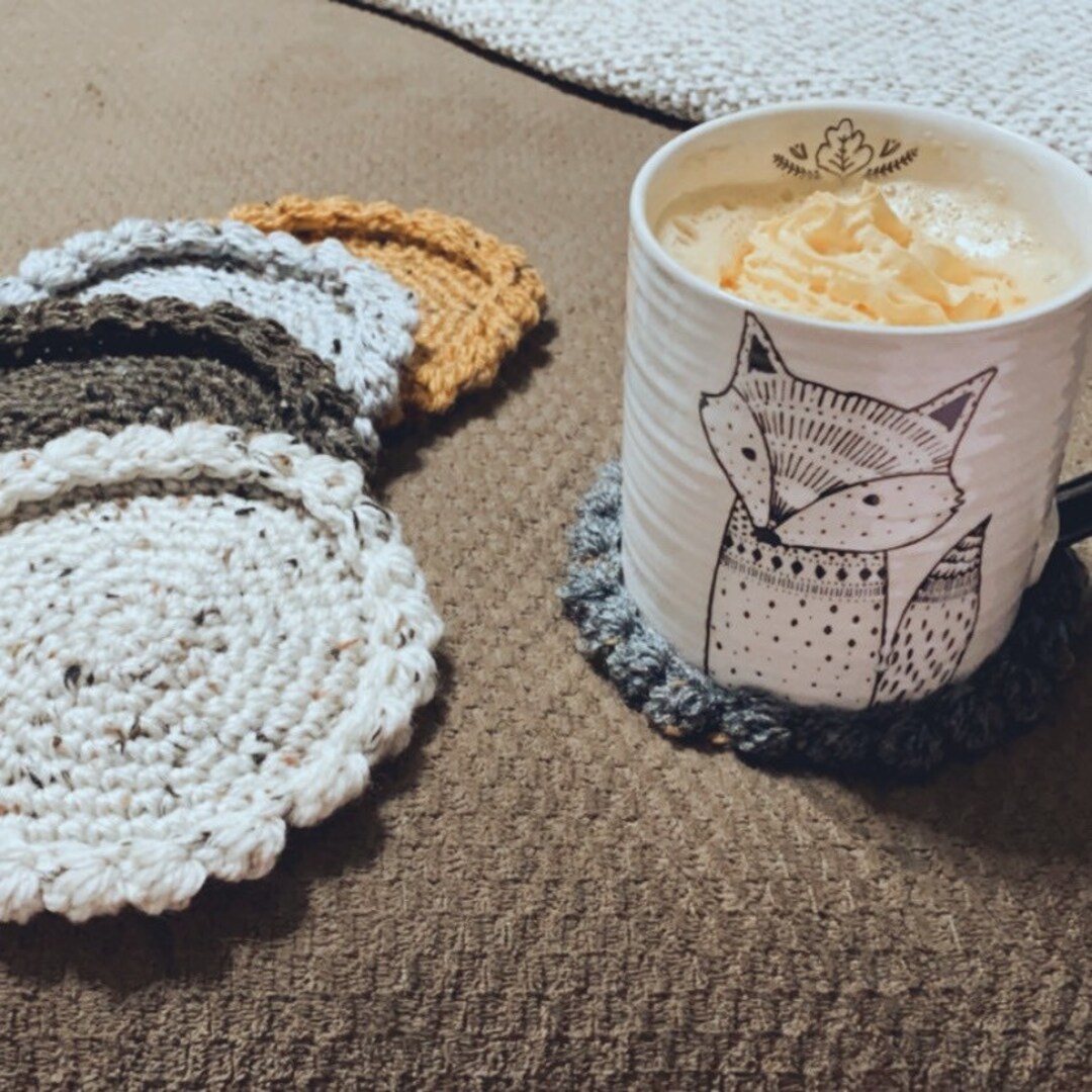 Bobble Mug Rug Boho Coasters Crochet Mug Rug Etsy.de