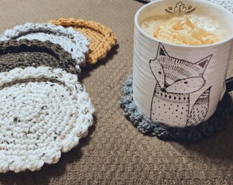 Bobble Mug Rug - Boho Coasters - Crochet Mug Rug