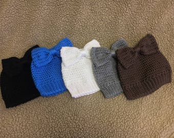 Bow Messy Bun Beanie