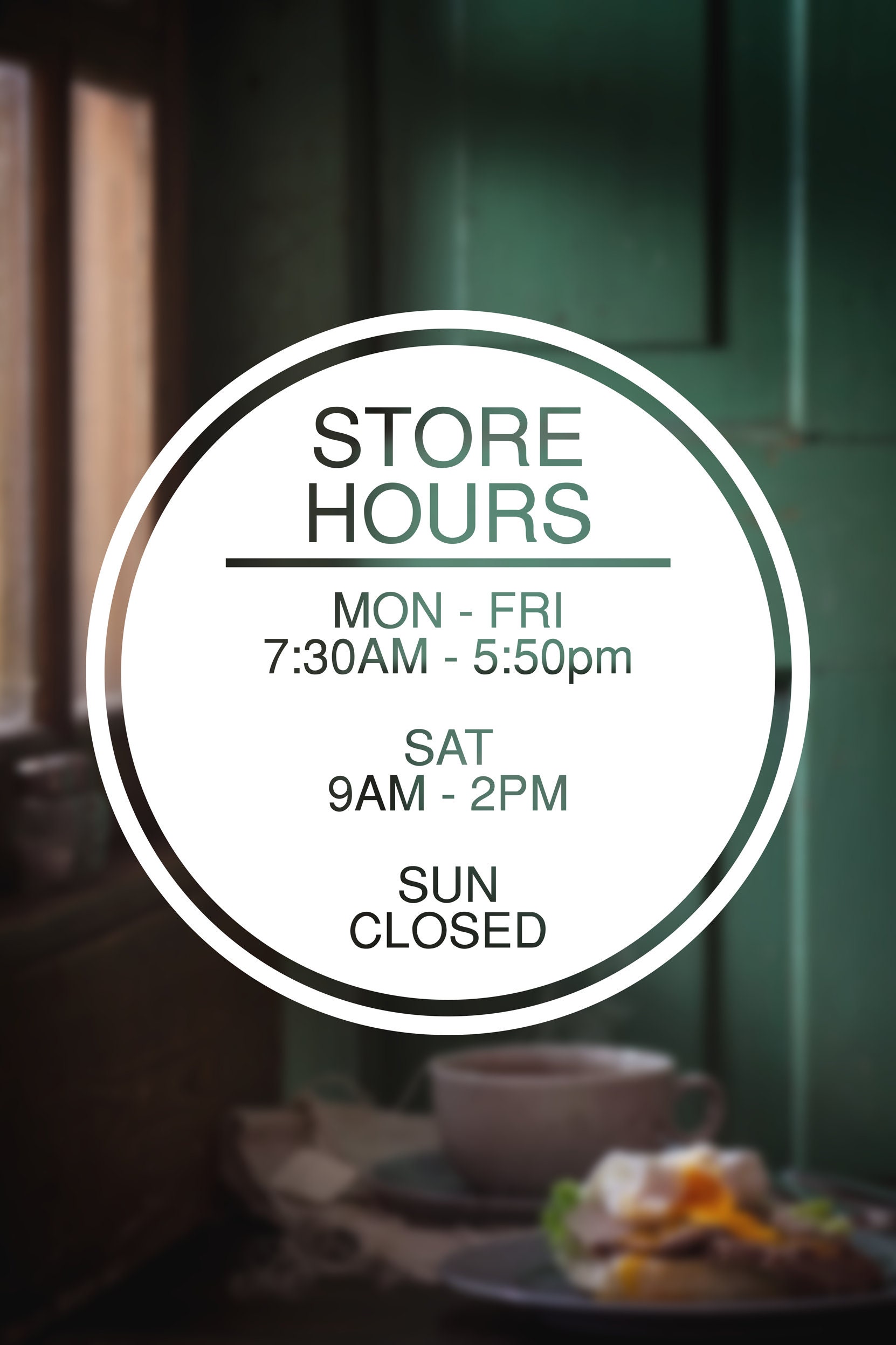 Store hours sign simplistic modern business vinyl hours of etsy