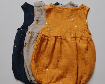 mustard baby romper