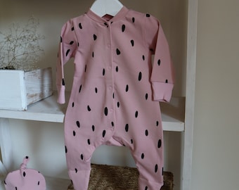 pink baby sleepsuit - newborn overalls - girl coming home outfit - pink footed romper - girl baby shower - Baby all in one - Baby Footie